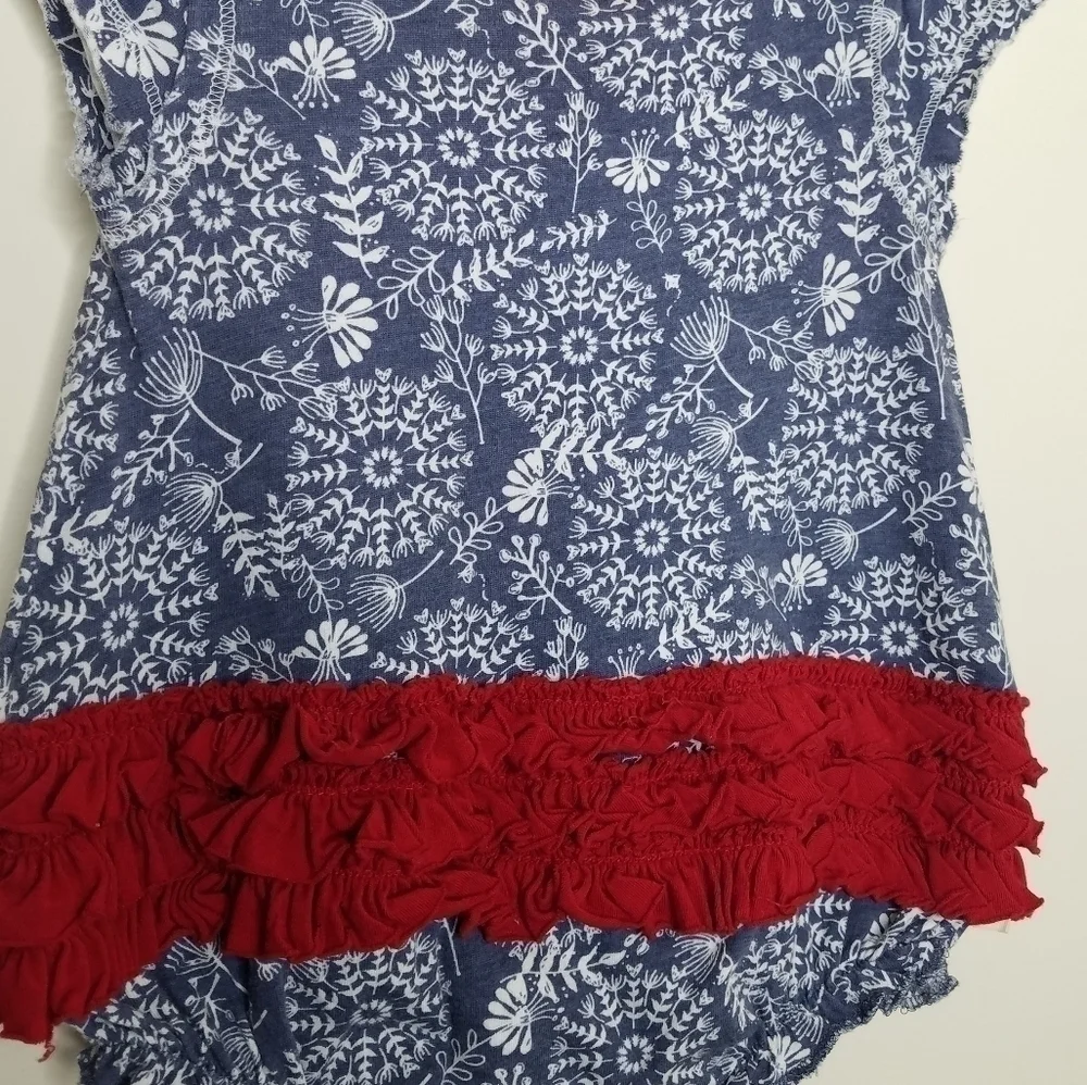 Burt's Bees Baby Flower Ruffle Romper Onepiece 6-9m